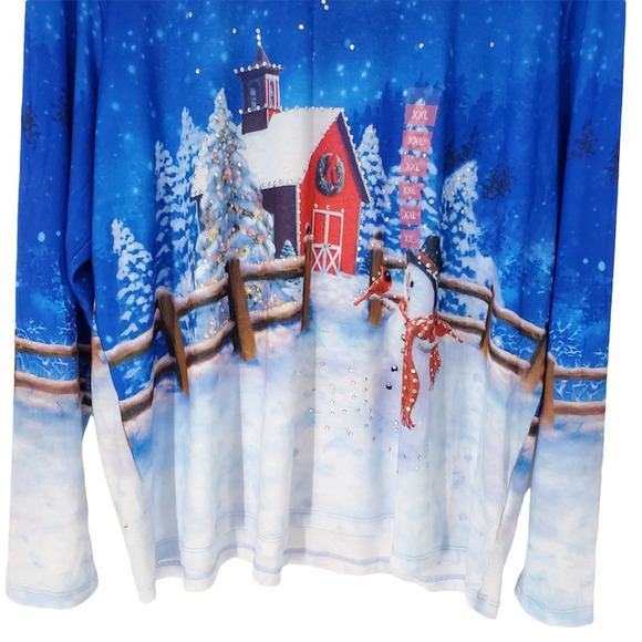 Gloria Vanderbilt Casuals Women Tabitha Shirt Snowy Scene Long Sleeve 2XL New - Picture 4 of 12